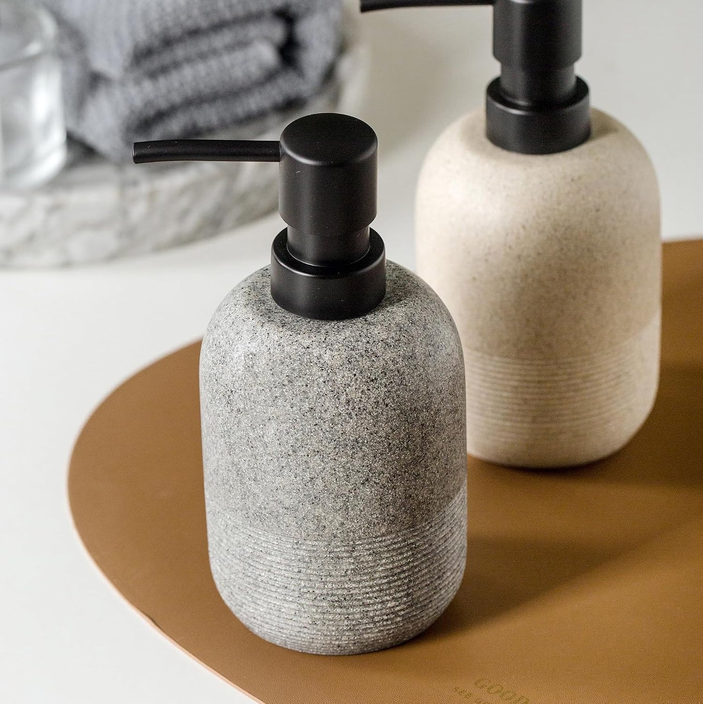 GalDal Grey Soap Dispenser for Bathroom Countertop - Stylish Pump NEW