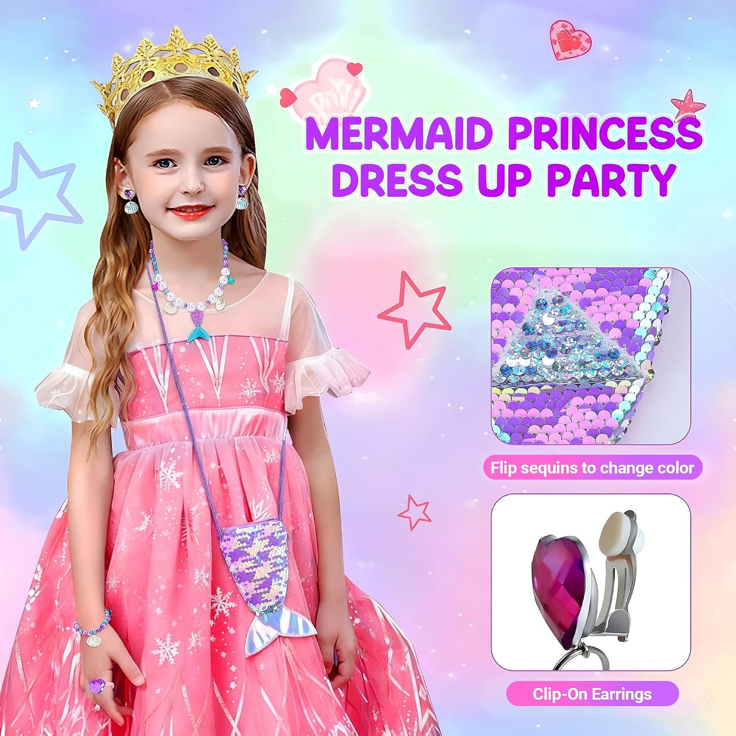 Wasilla Multicolor Mermaid Themed Acessory Gift Box Ages 4-10Yrs NEW