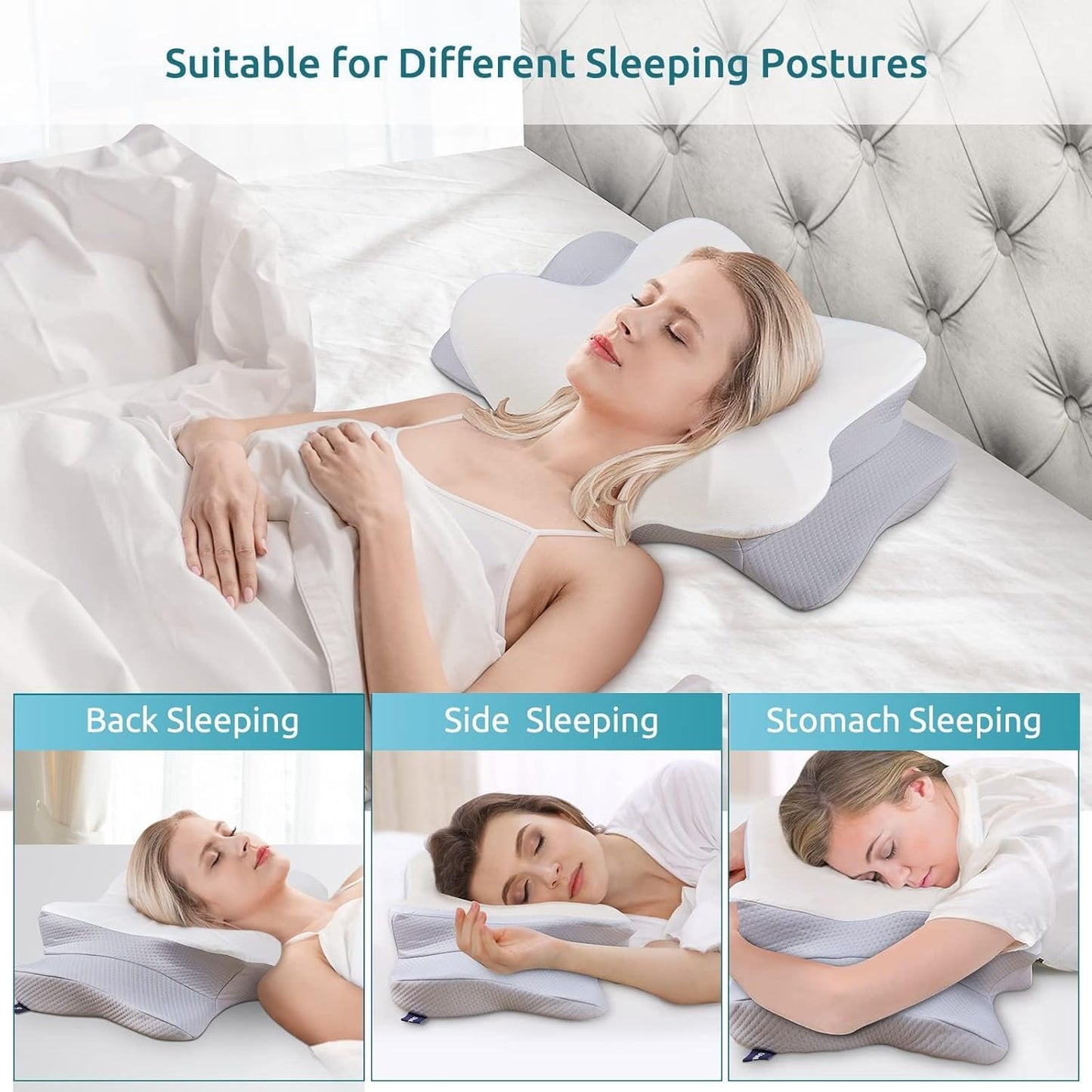 DONAMA Cooling Pillows Memory Foam Neck Pillow for Pain Relief Contoured NEW