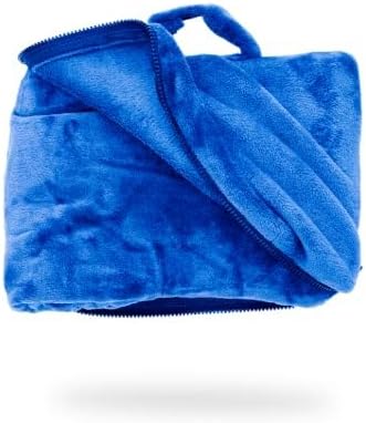 Jotron Fold 'N Go Soft Microfiber Travel Pillow Blanket in Blue, One Size NEW