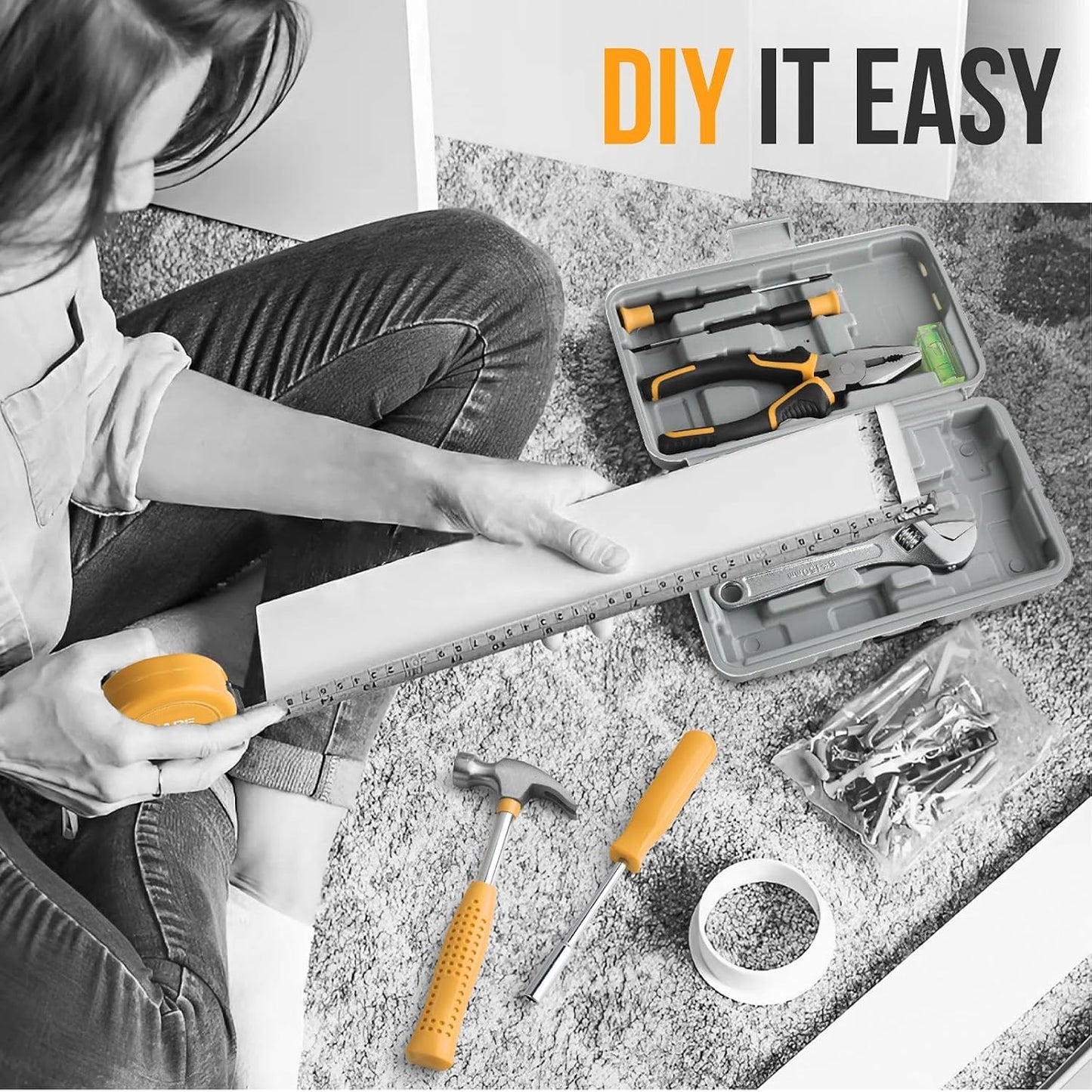 Elvesoar 20-Piece Basic Tool Kit Compact Home Set with Mini Storage Box NEW