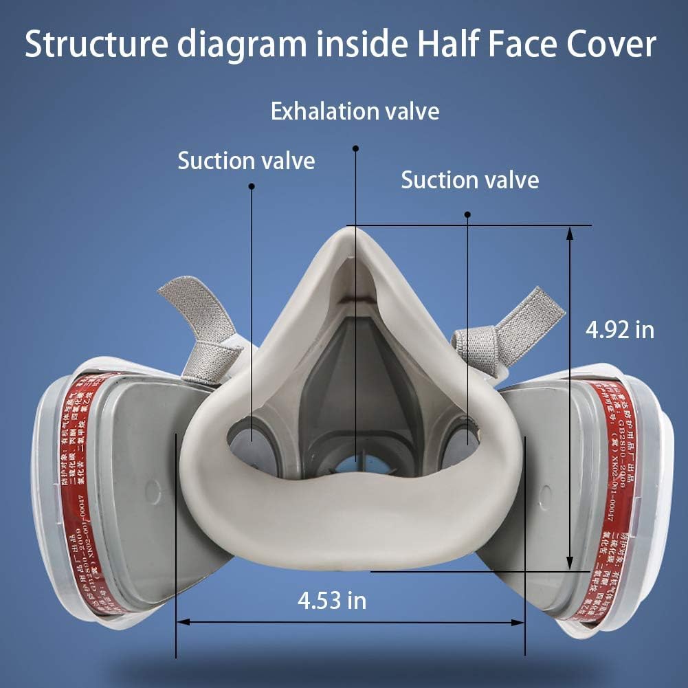 Bliphant Reusable Half Face Mask Grey Organic Vapor Respirator 1 Count Size NEW