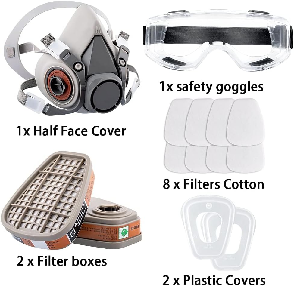Bliphant Reusable Half Face Mask Grey Organic Vapor Respirator 1 Count Size NEW