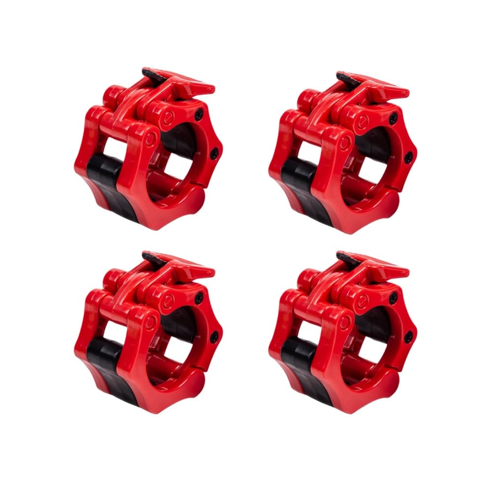Hooyufac 25mm Red Barbell Collars Clamps Quick Release Weightlifting Clips NEW