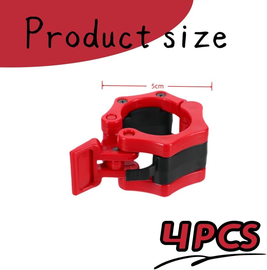 Hooyufac 25mm Red Barbell Collars Clamps Quick Release Weightlifting Clips NEW