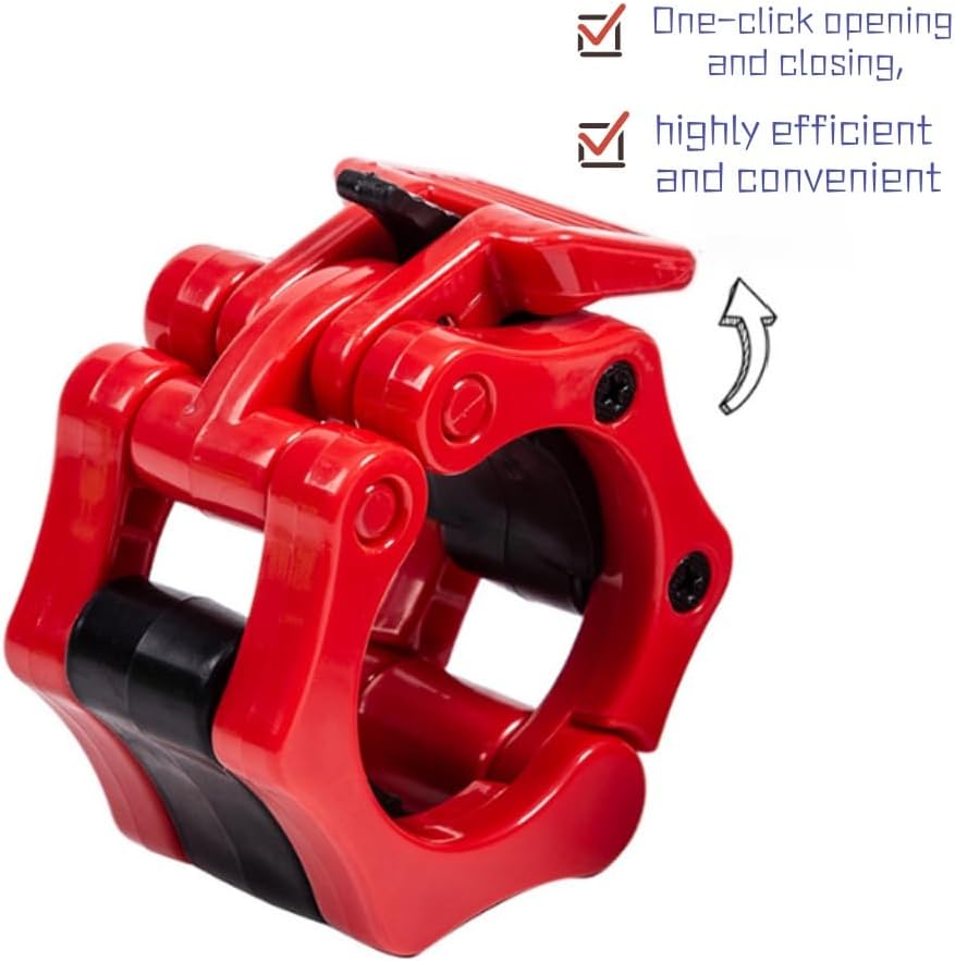Hooyufac 25mm Red Barbell Collars Clamps Quick Release Weightlifting Clips NEW
