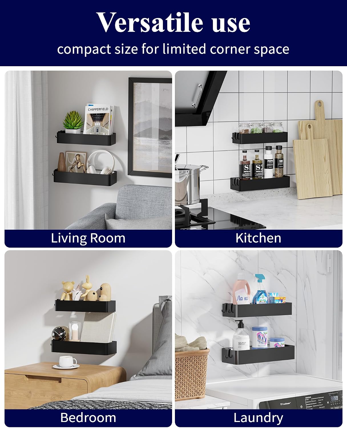 Kitsure Adhesive Soap Dishes Bathroom Shower Caddy 2 Pack Durable NEW