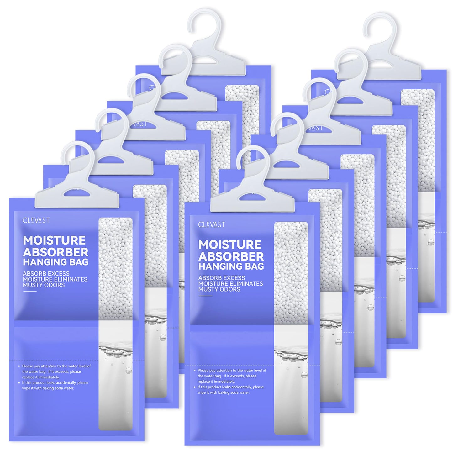 CLEVAST 10Pk Moisture Cleaning Absorbing Dehumidifier Bags for Closet NEW