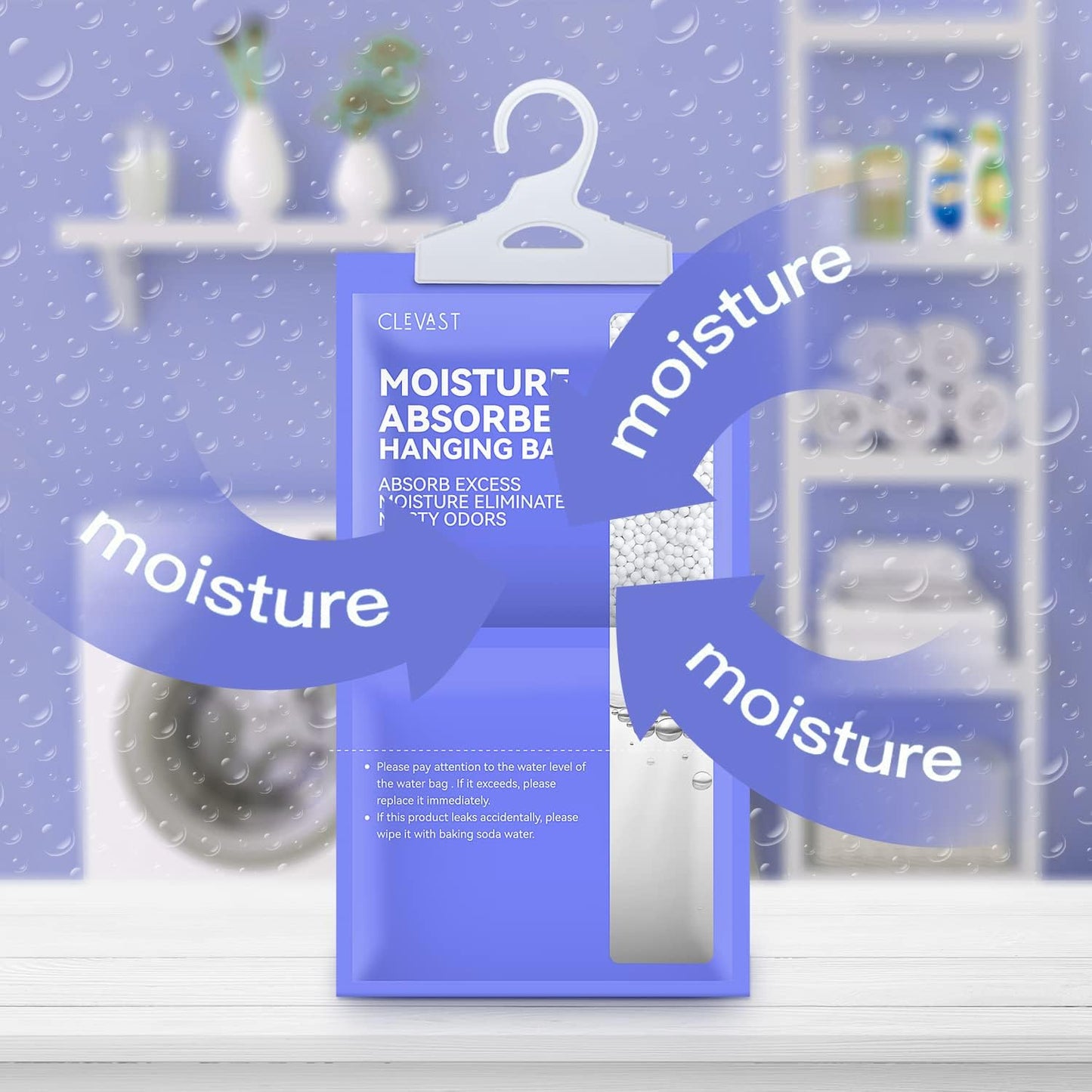 CLEVAST 10Pk Moisture Cleaning Absorbing Dehumidifier Bags for Closet NEW