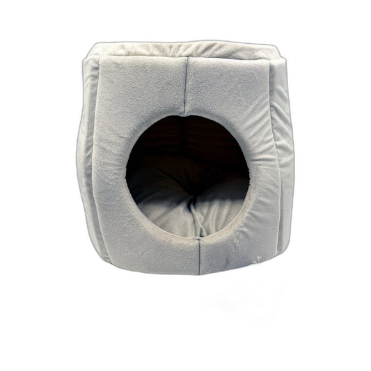 Reversible 2-in-1 Plush Pet Bed for Small Dogs & Cats Beige 40 x 39cm NEW
