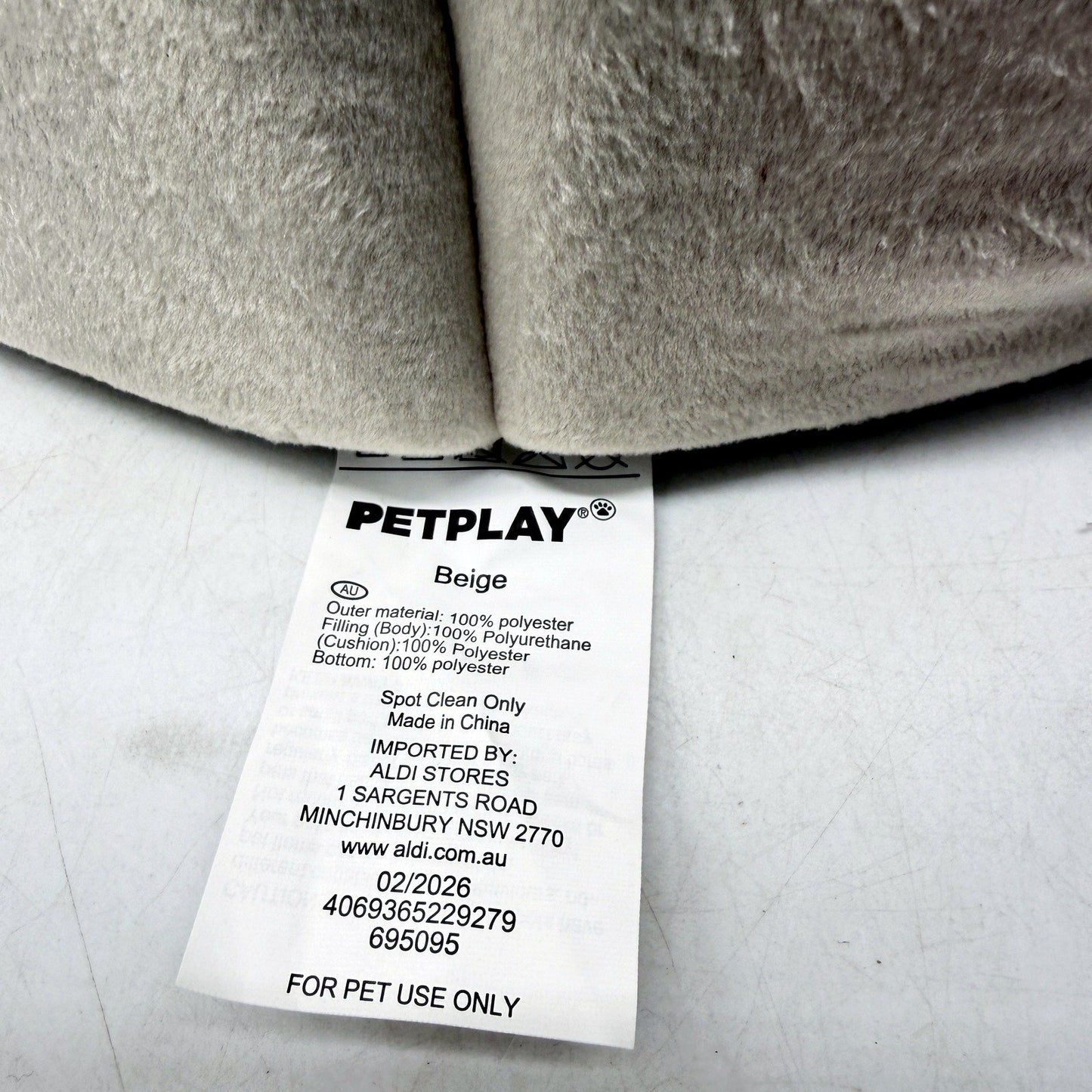 Reversible 2-in-1 Plush Pet Bed for Small Dogs & Cats Beige 40 x 39cm NEW
