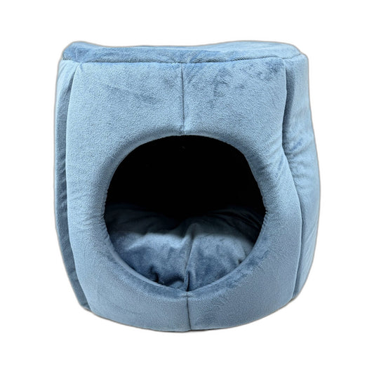 Reversible 2 in 1 Plush Pet Bed for Cats & Small Dogs, Blue NEW
