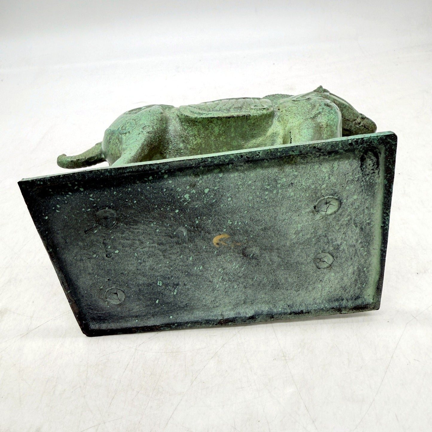 VINTAGE Green Painted Cast Iron Horse Figurine Decorative Home Decor Statue
