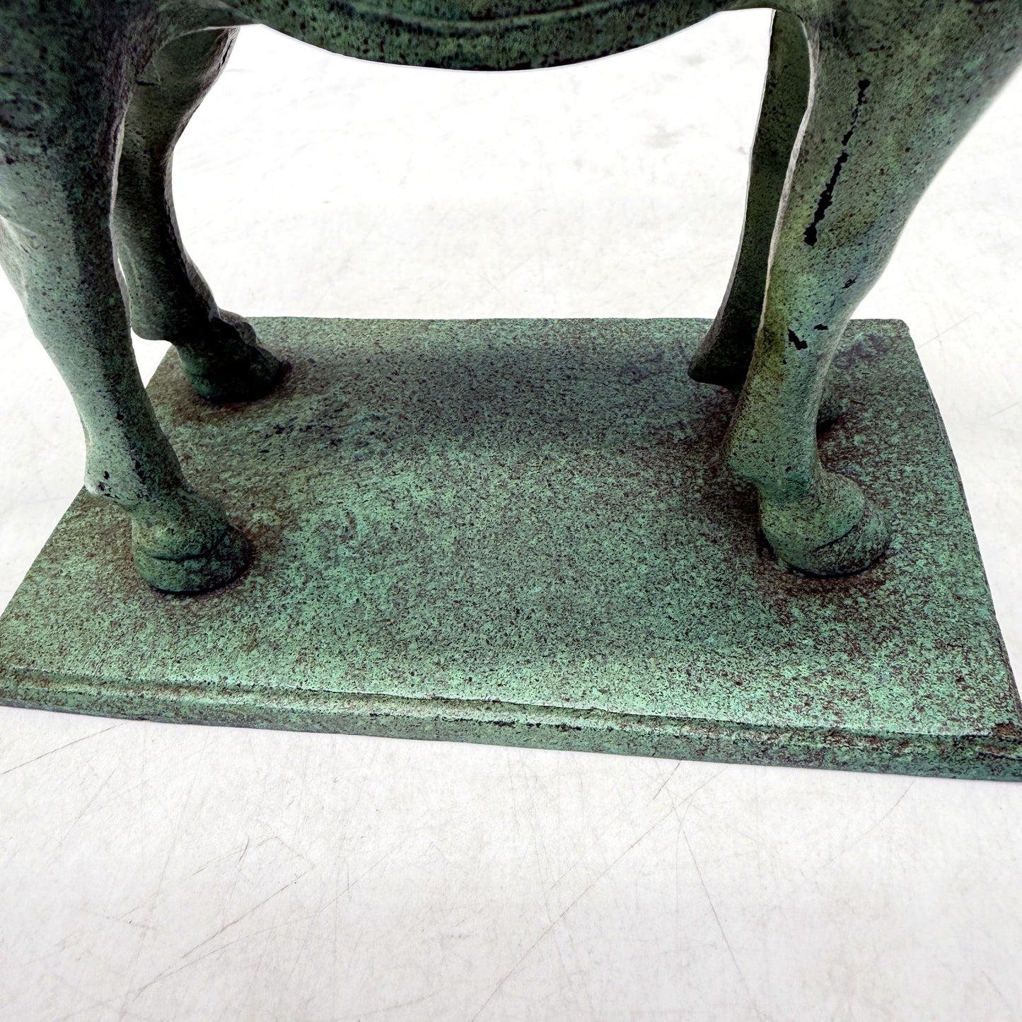 VINTAGE Green Painted Cast Iron Horse Figurine Decorative Home Decor Statue