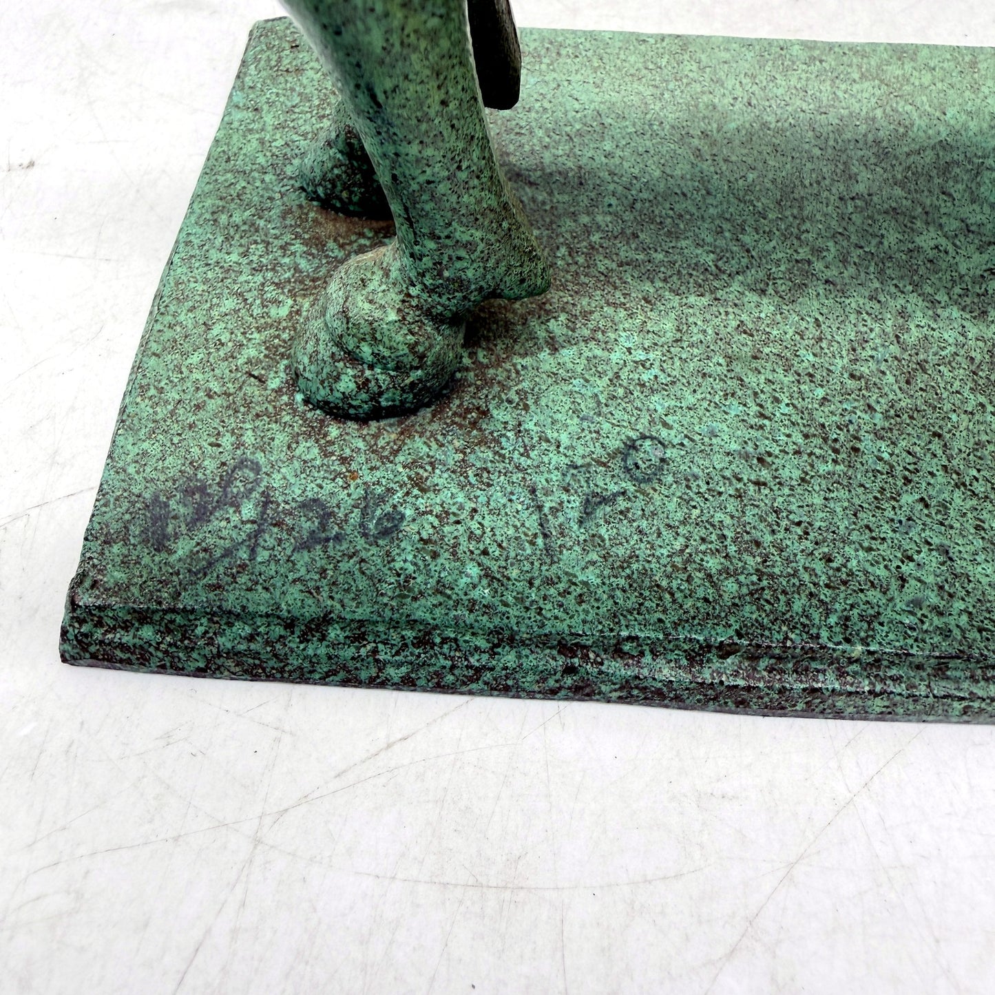 VINTAGE Green Painted Cast Iron Horse Figurine Decorative Home Decor Statue