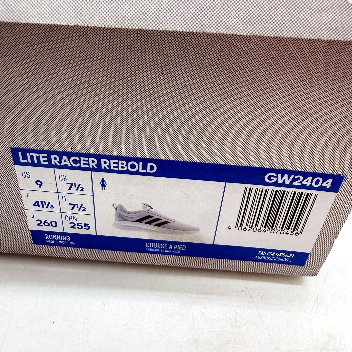 adidas Womens Lite Racer Rebold Light Blue Running Shoes Sneakers US Size 9 NEW