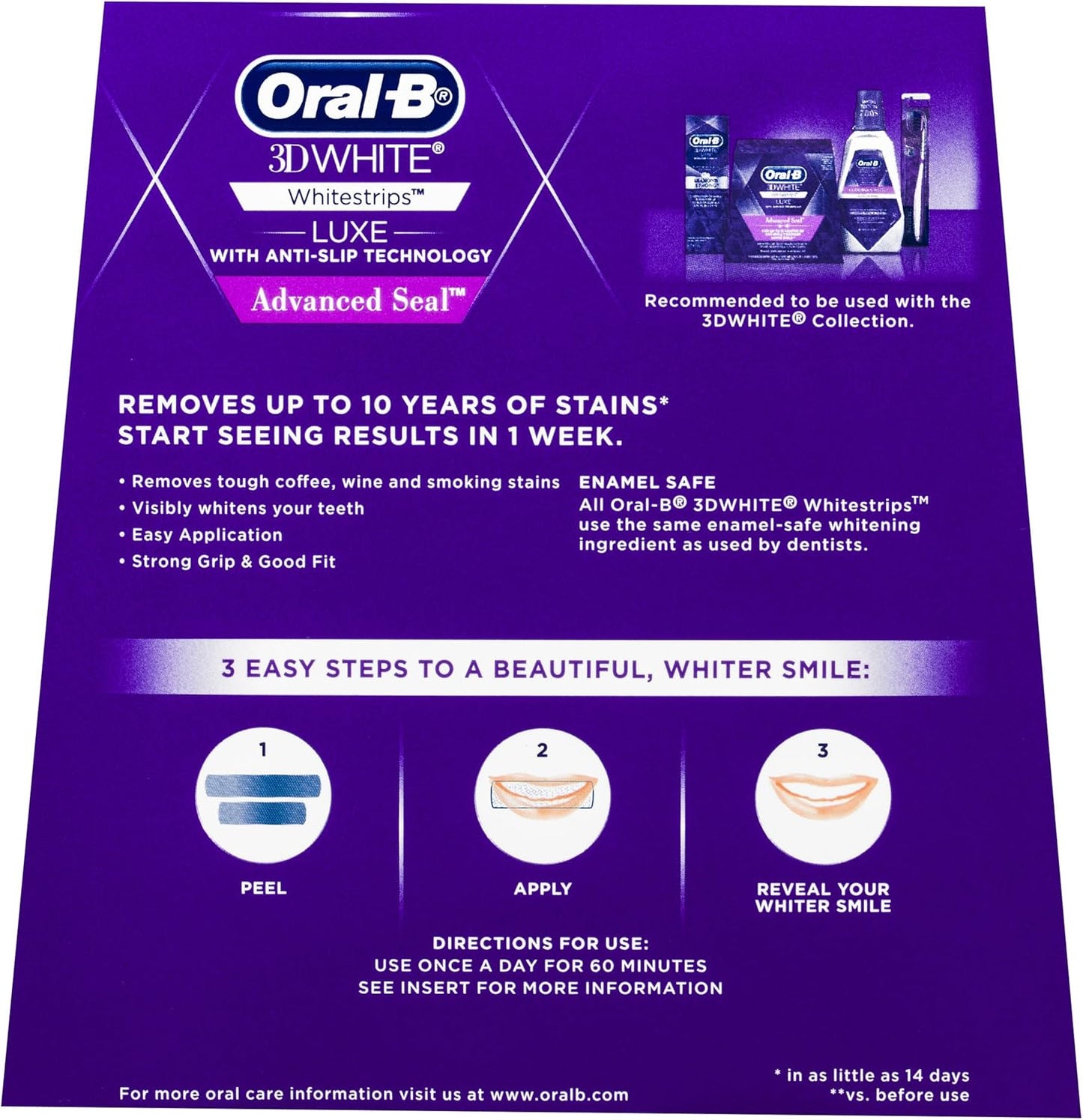 Oral-B 3D Dental Care White Luxe Whitestrips Advanced Teeth Whitening NEW