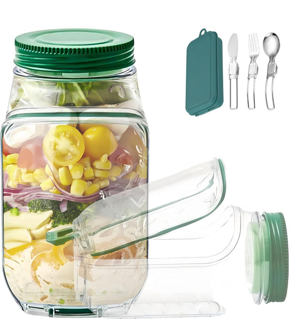 Rwaby Storage Jar with Leakproof Dressing Compartment Vertical Design Light NEW
