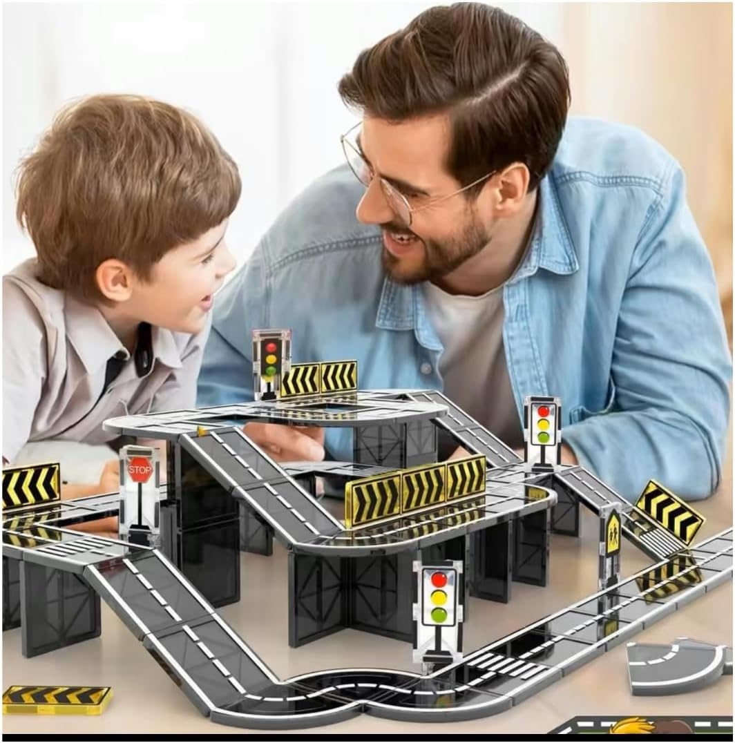 LY WHALE Magnetic Building Blocks 41PCS Multicolored Plastic Tiles Road Set NEW