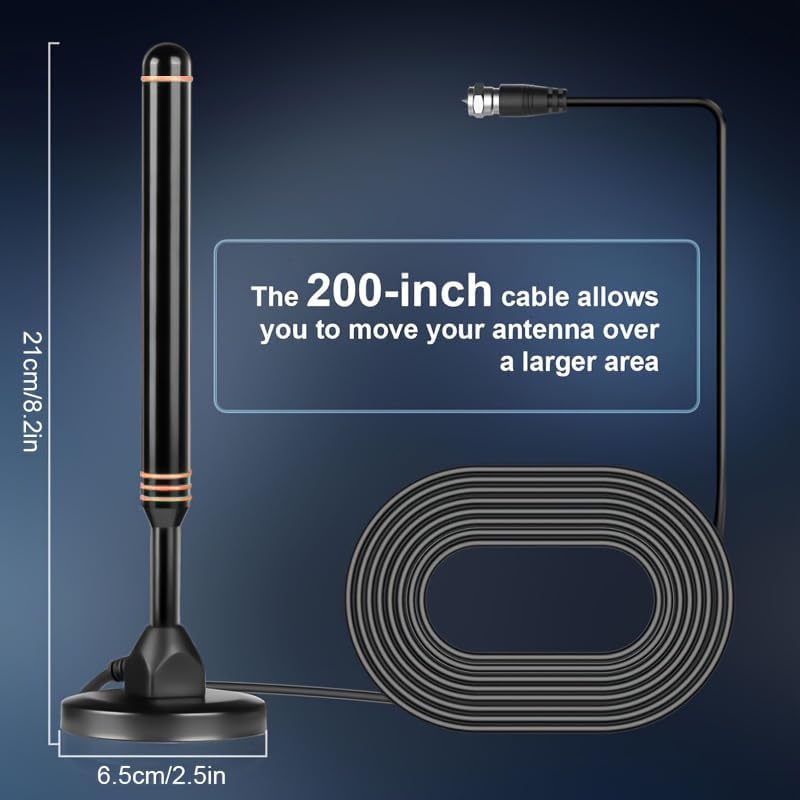 ADTZYLD Long TV Antennas Range Indoor 4K/1080p HDTV Antenna Magnetic Base NEW