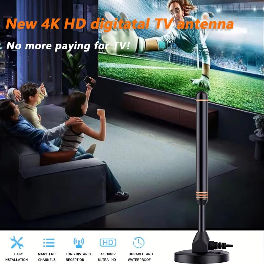 ADTZYLD Long TV Antennas Range Indoor 4K/1080p HDTV Antenna Magnetic Base NEW