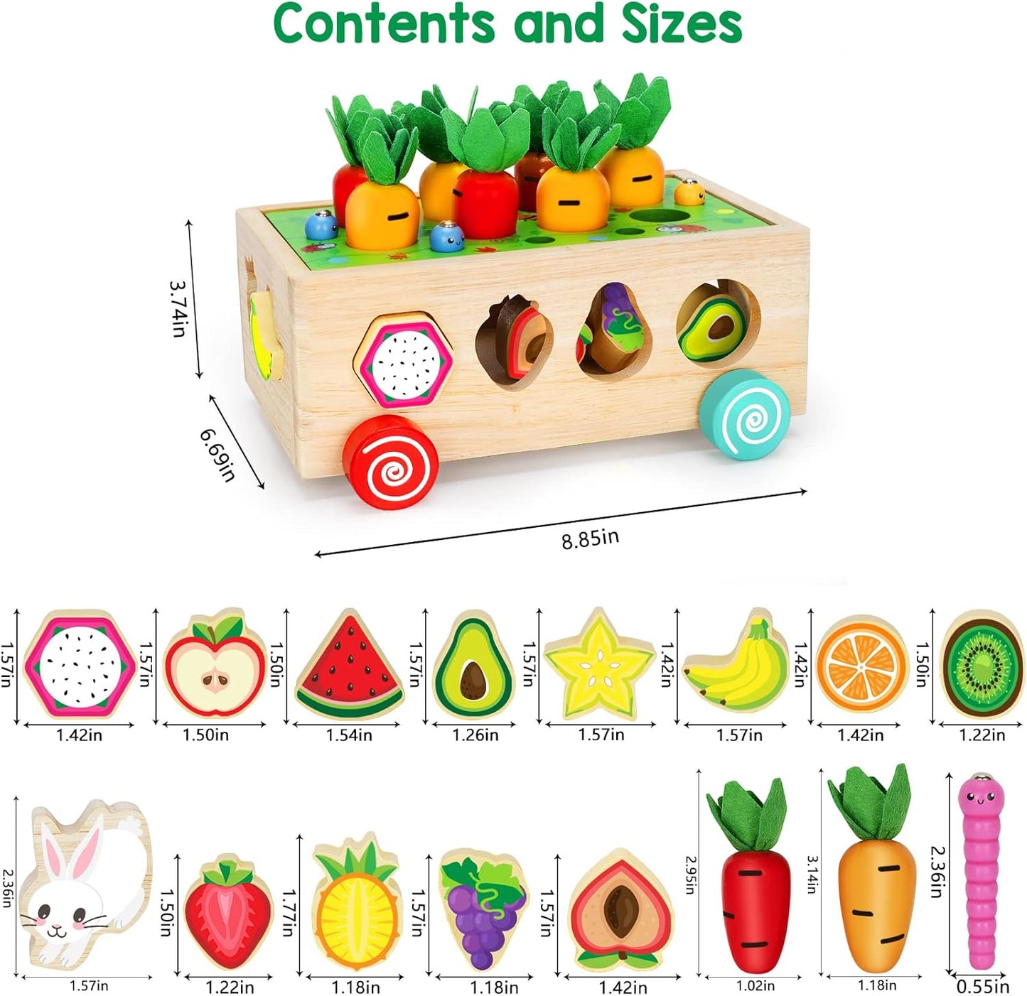 BAYSING Montessori Sorting & Stacking Toys in Vibrant Colors Ages 12Month + NEW