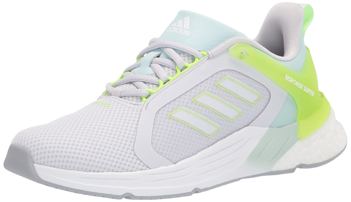 adidas Response Super 2.0 Road Running Shoes Dash Grey Neon Green Women US 9 NEW