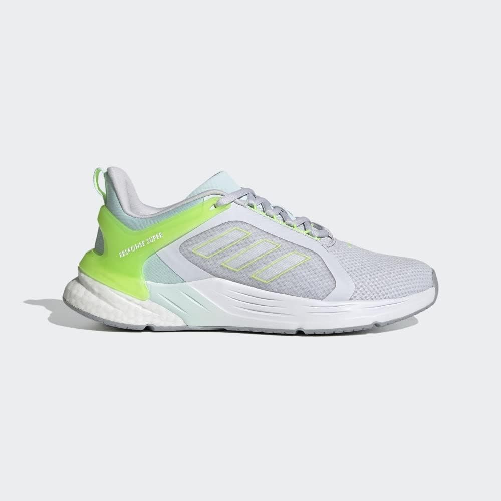 adidas Response Super 2.0 Road Running Shoes Dash Grey Neon Green Women US 9 NEW