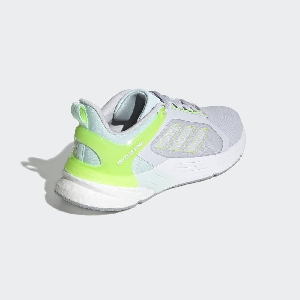 adidas Response Super 2.0 Road Running Shoes Dash Grey Neon Green Women US 9 NEW