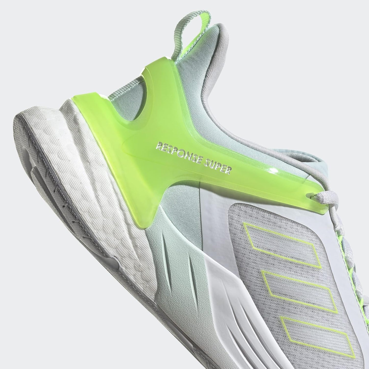 adidas Response Super 2.0 Road Running Shoes Dash Grey Neon Green Women US11 NEW