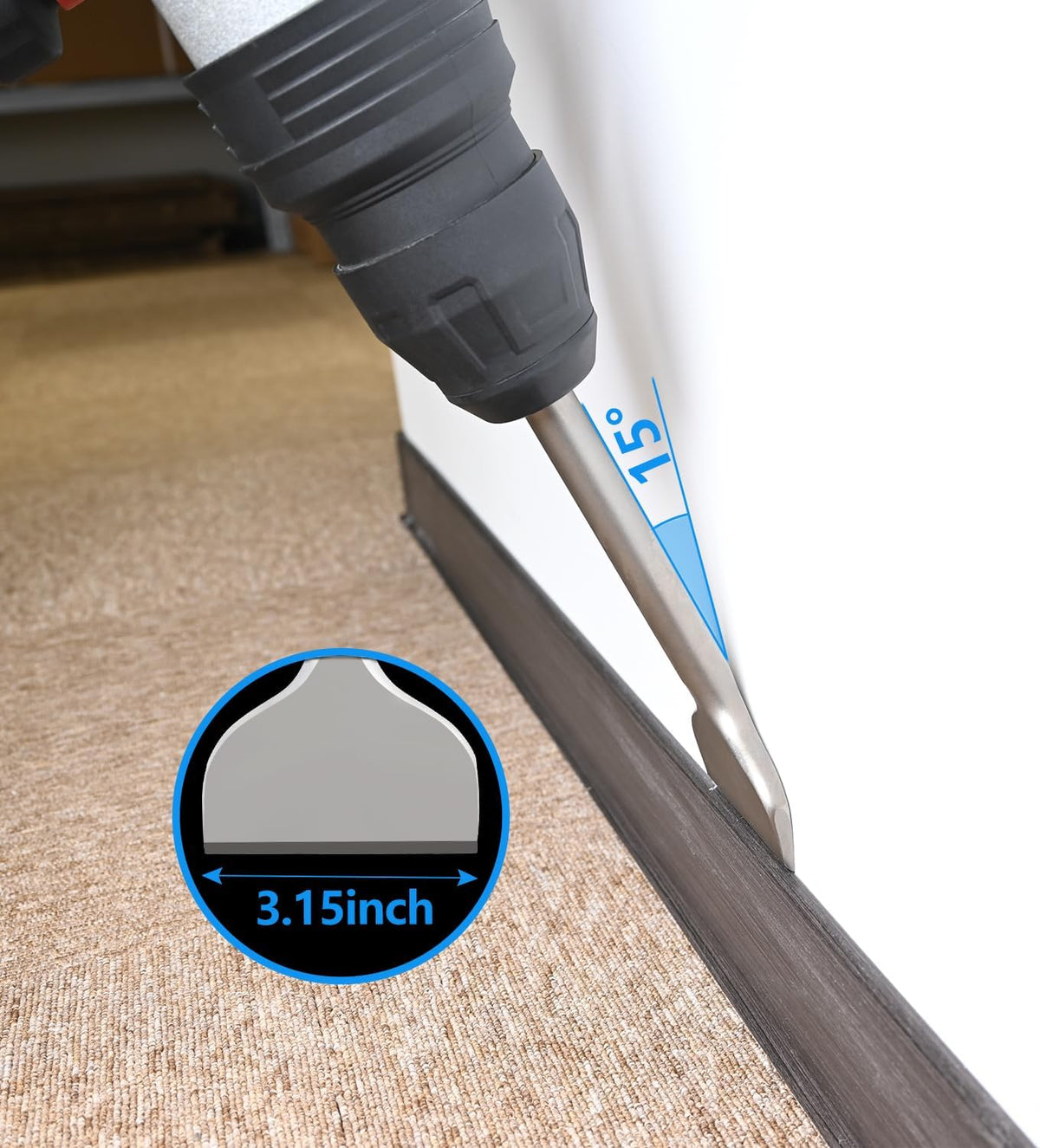 Nucraft Wide Tile Chisel Spatula, 300 x 80mm, Durable Drill Accessory 30x8cm NEW