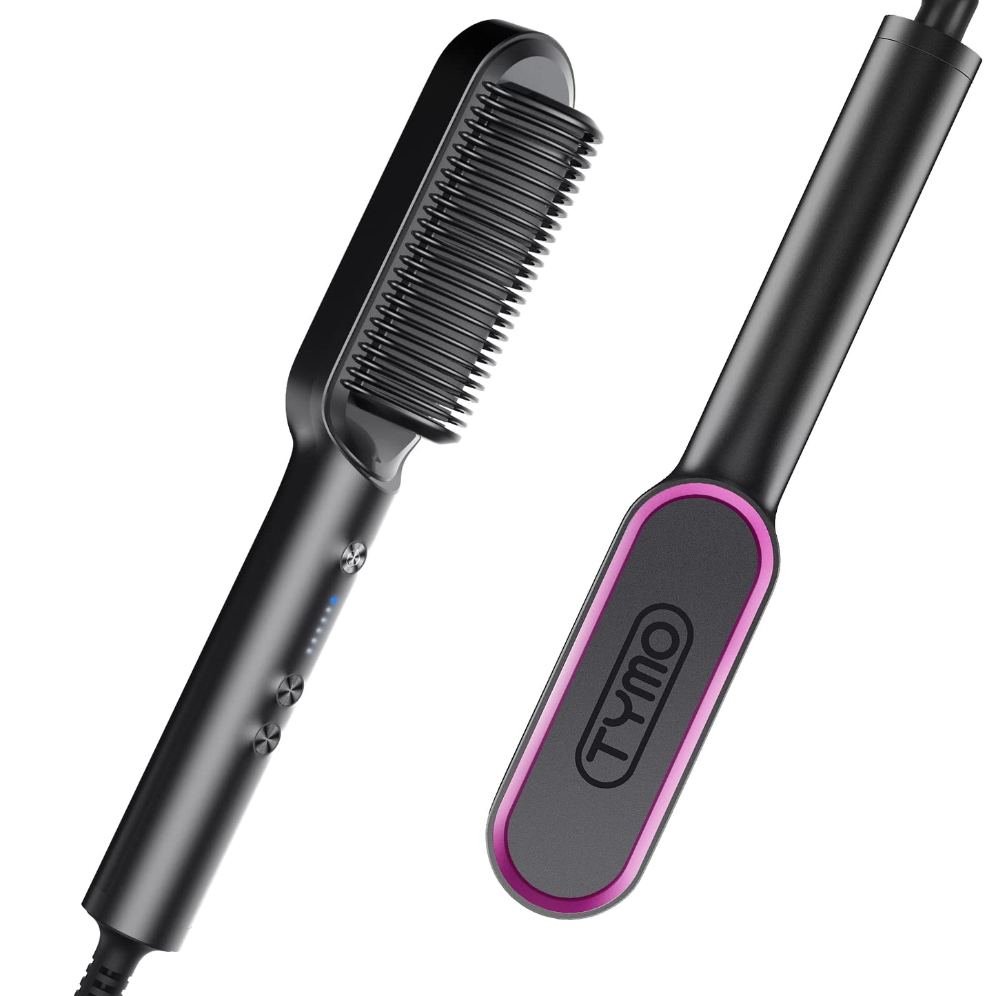 TYMO Hair Straightener Brush with Built-in Comb Fast Heating Grey 1 Count NEW