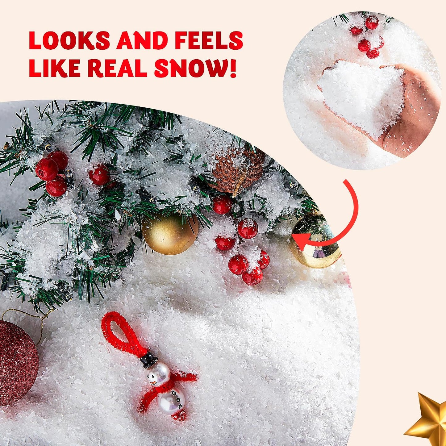 JOYIN Artificial Trees Snow Decoration Xmas Plastic Fake Snowflakes 320g NEW