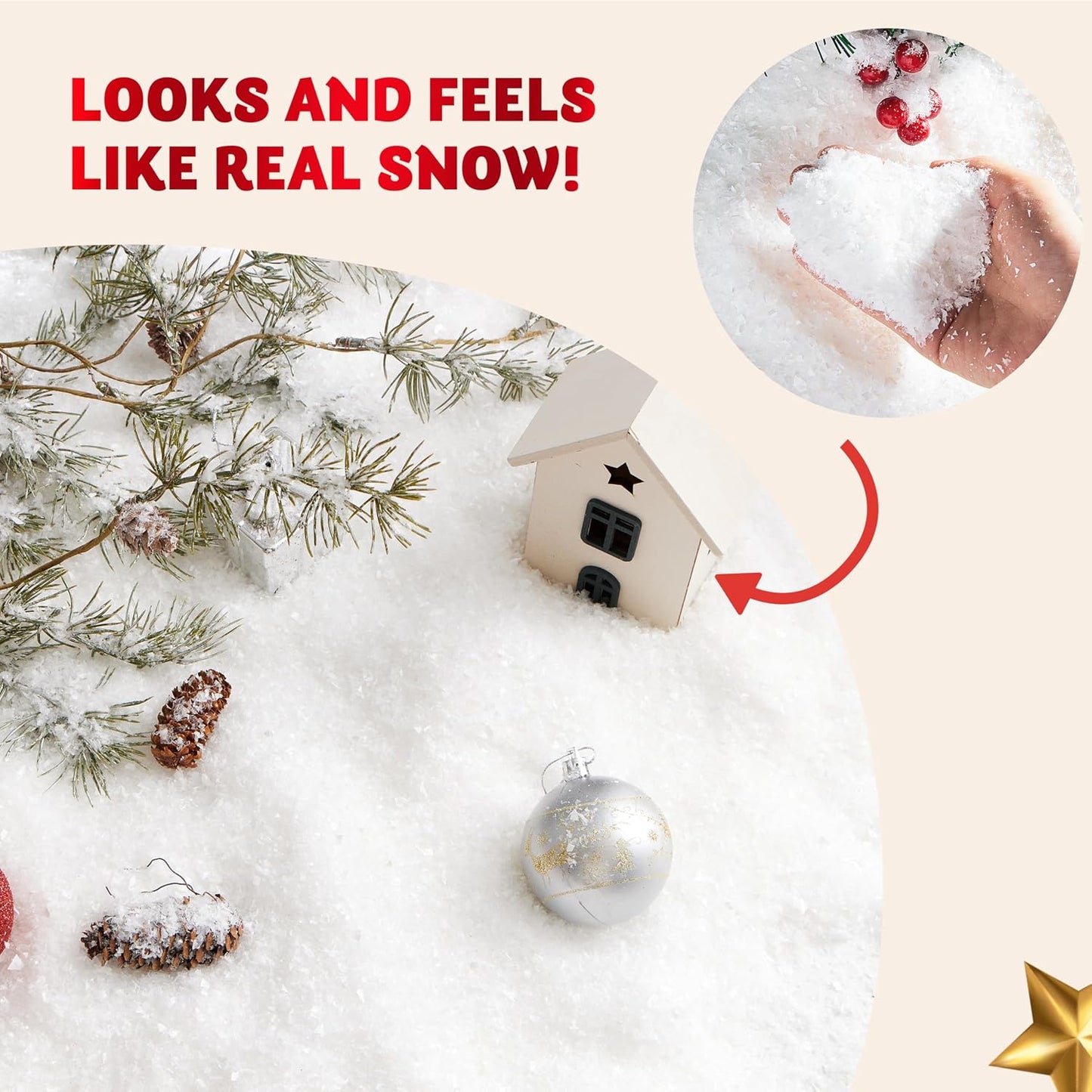 JOYIN Artificial Trees Snow Decoration Xmas Plastic Fake Snowflakes 320g NEW