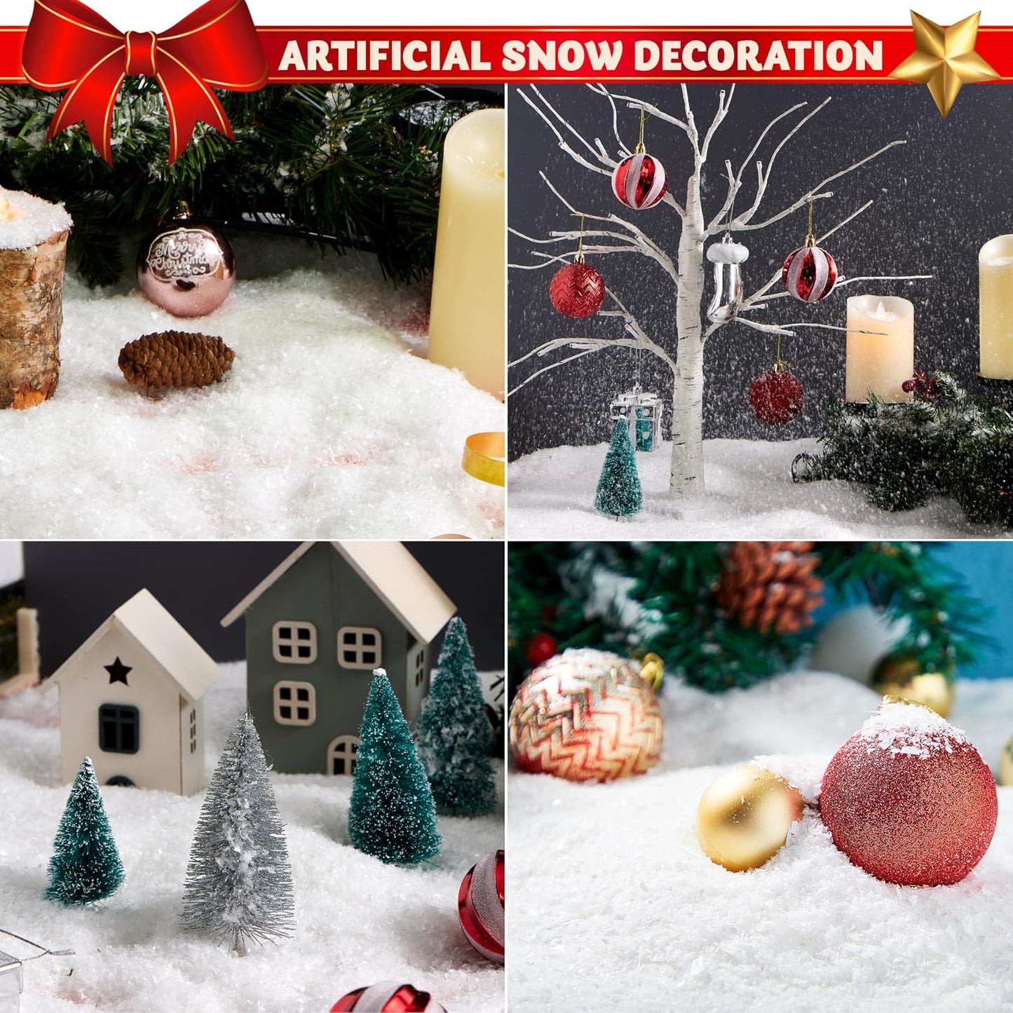 JOYIN Artificial Trees Snow Decoration Xmas Plastic Fake Snowflakes 320g NEW