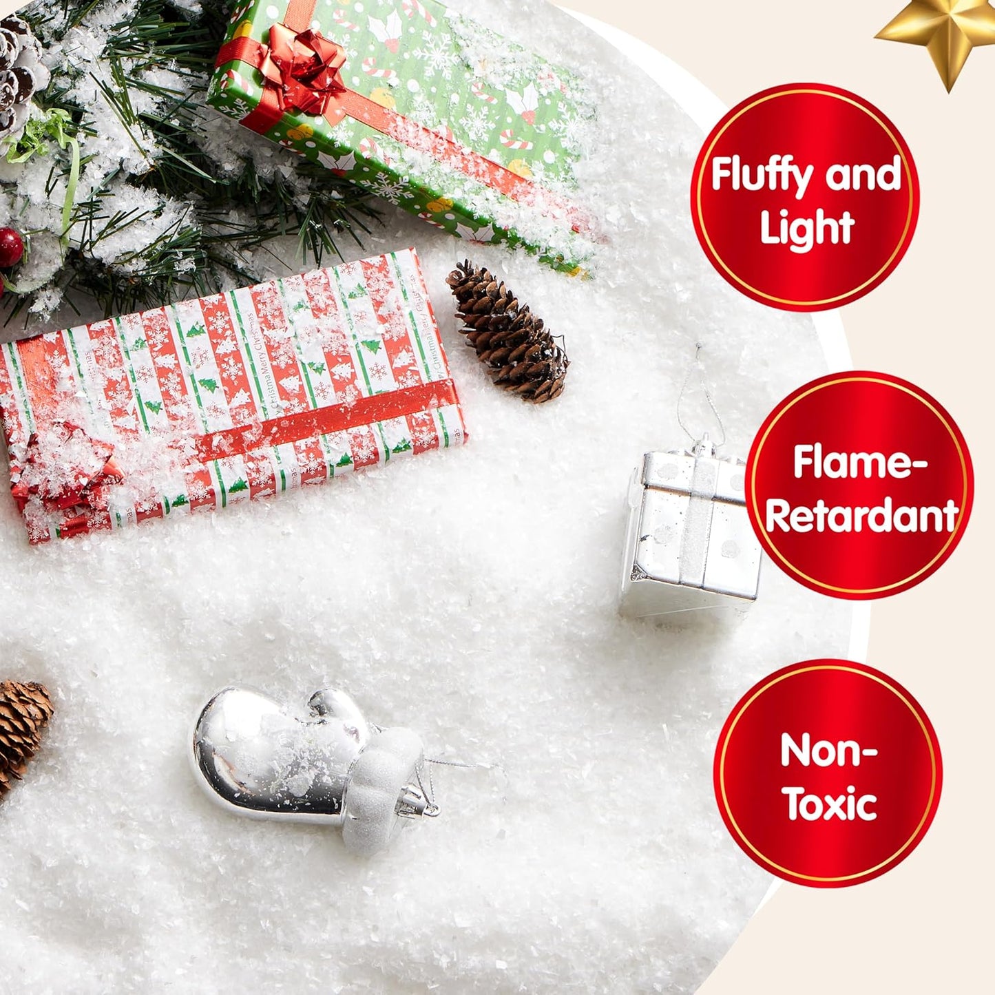 JOYIN Artificial Trees Snow Decoration Xmas Plastic Fake Snowflakes 320g NEW