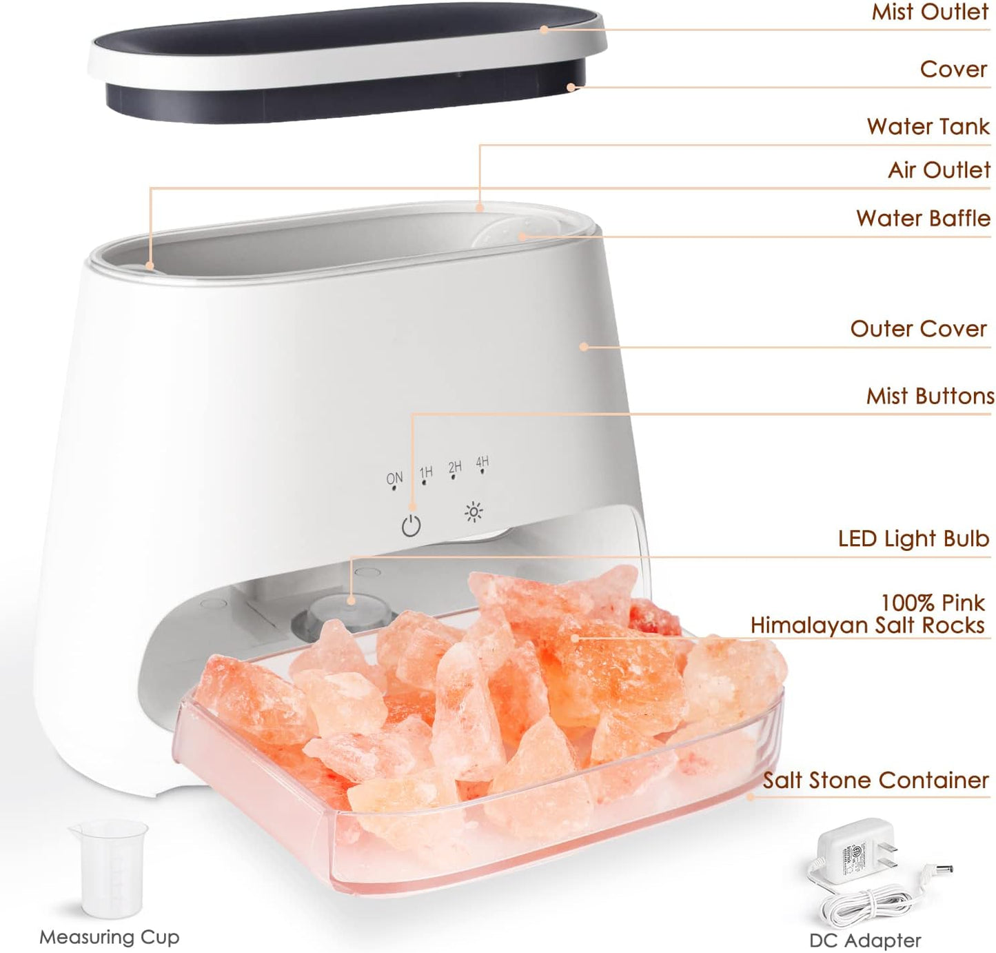 SALKING 2-in-1 Ultrasonic Essential Oil Diffuser and Himalayan Salt Lamp NEW