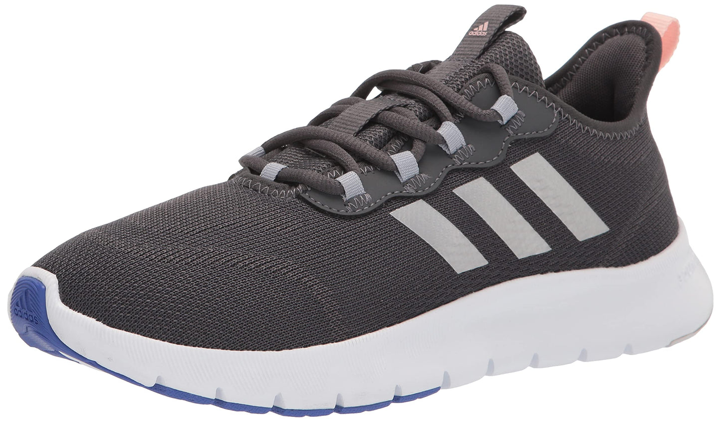 adidas Nario Move Running Shoes Grey & Silver Stripe Women US 8.5 NEW