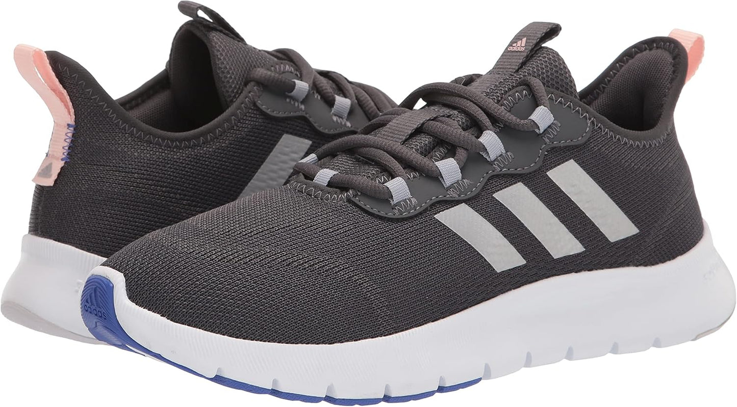 adidas Nario Move Running Shoes Grey & Silver Stripe Women US 8.5 NEW