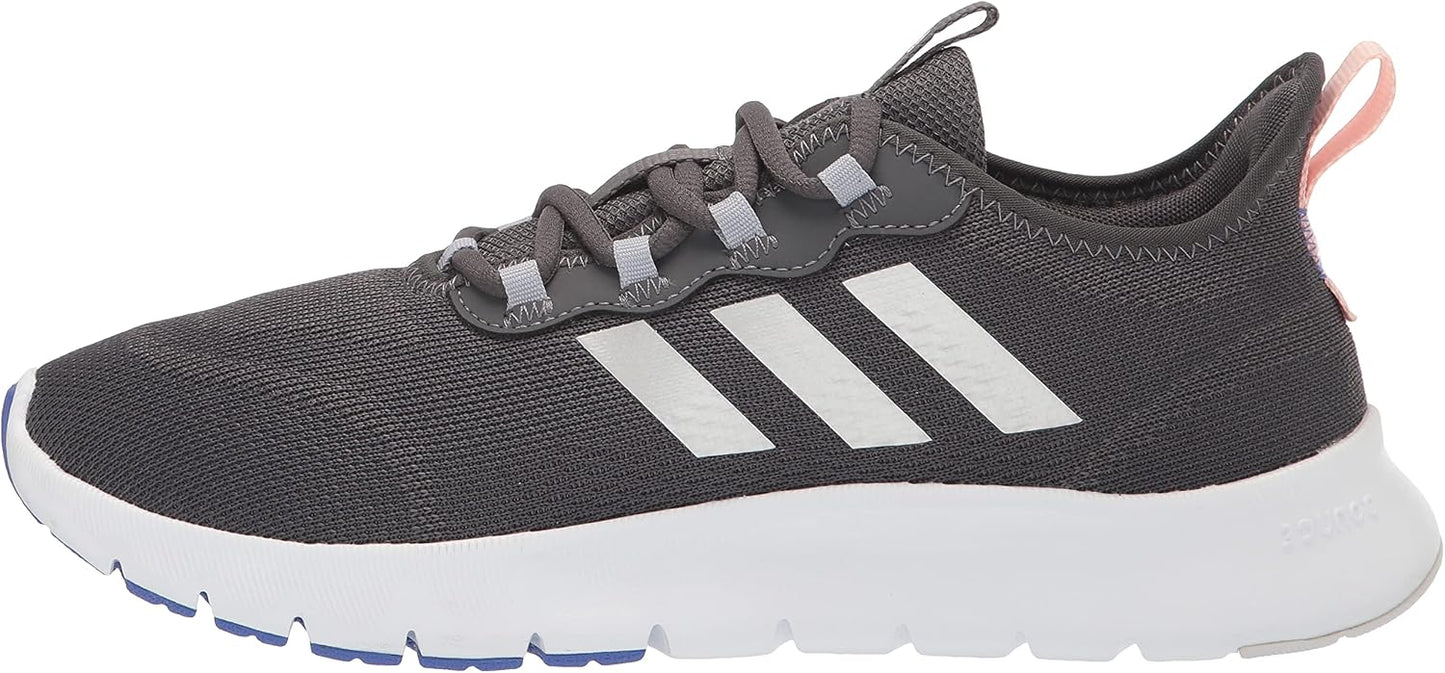 adidas Nario Move Running Shoes Grey & Silver Stripe Women US 8.5 NEW