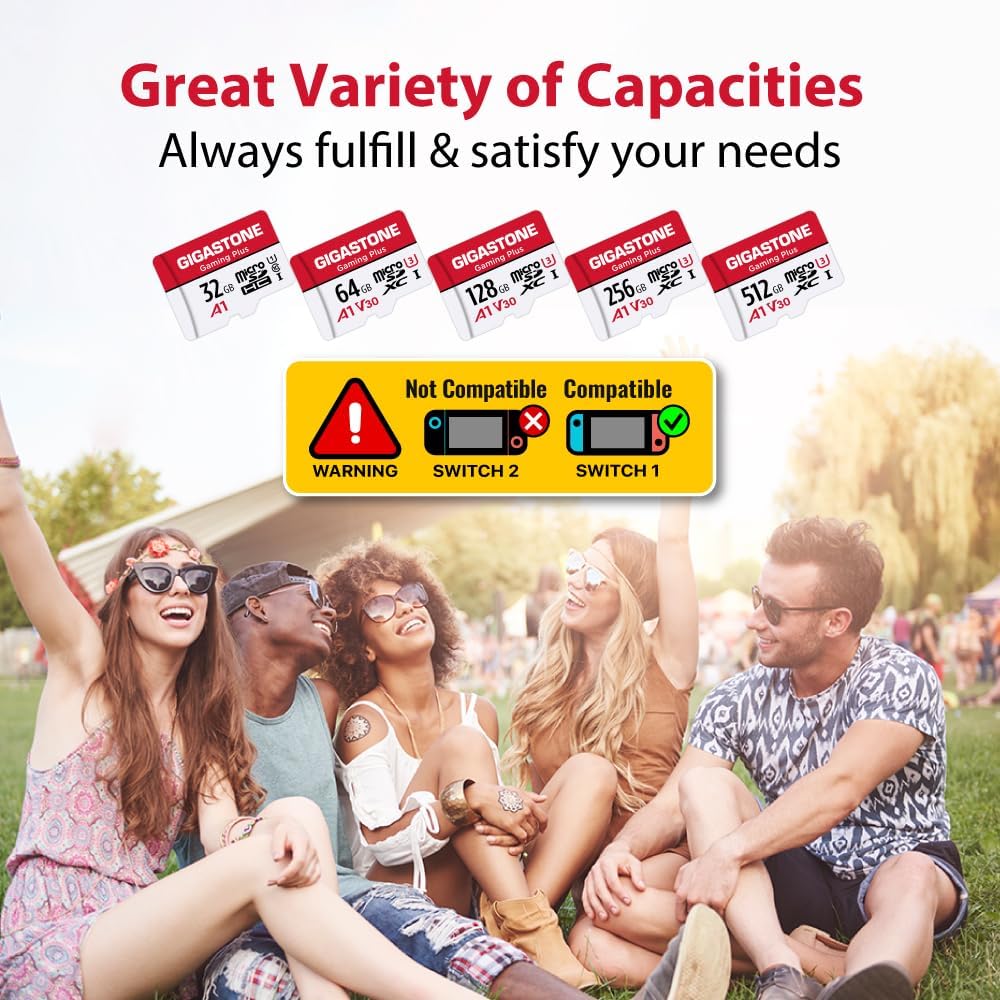 Gigastone 128GB Micro SD Card for Gaming, High-Speed SDXC Memory