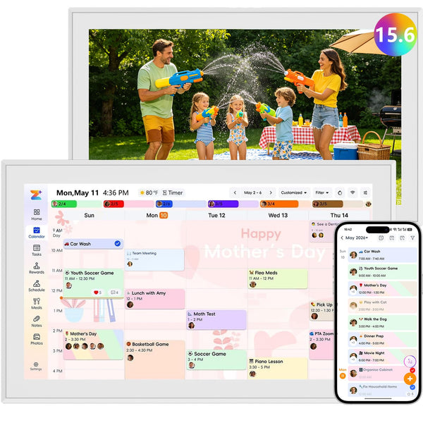 Kisfam 15.6" Full HD Interactive Wall Calendar Touchscreen Digital Display DEMO