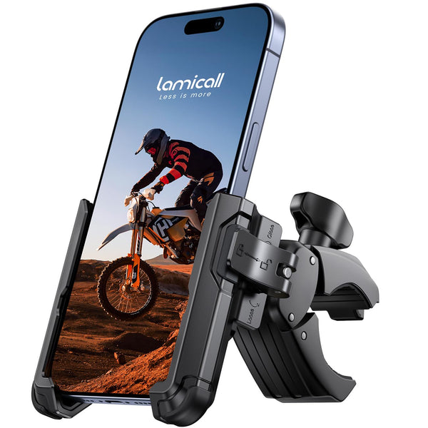 Lamicall Motorcycle Mounts Phone Mount Holder Camera Friendly 1s Lock NEW