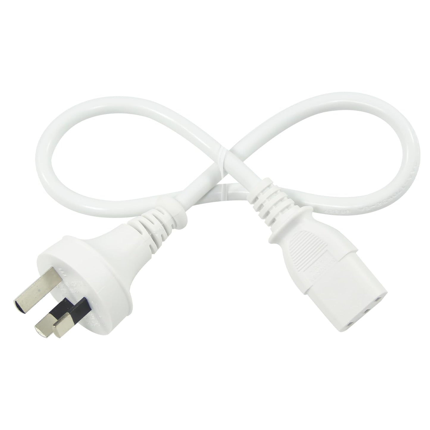 wininks 2x White 0.5M Power Cord 240V 3-Pin Plug Cable for Monitors Kettles NEW
