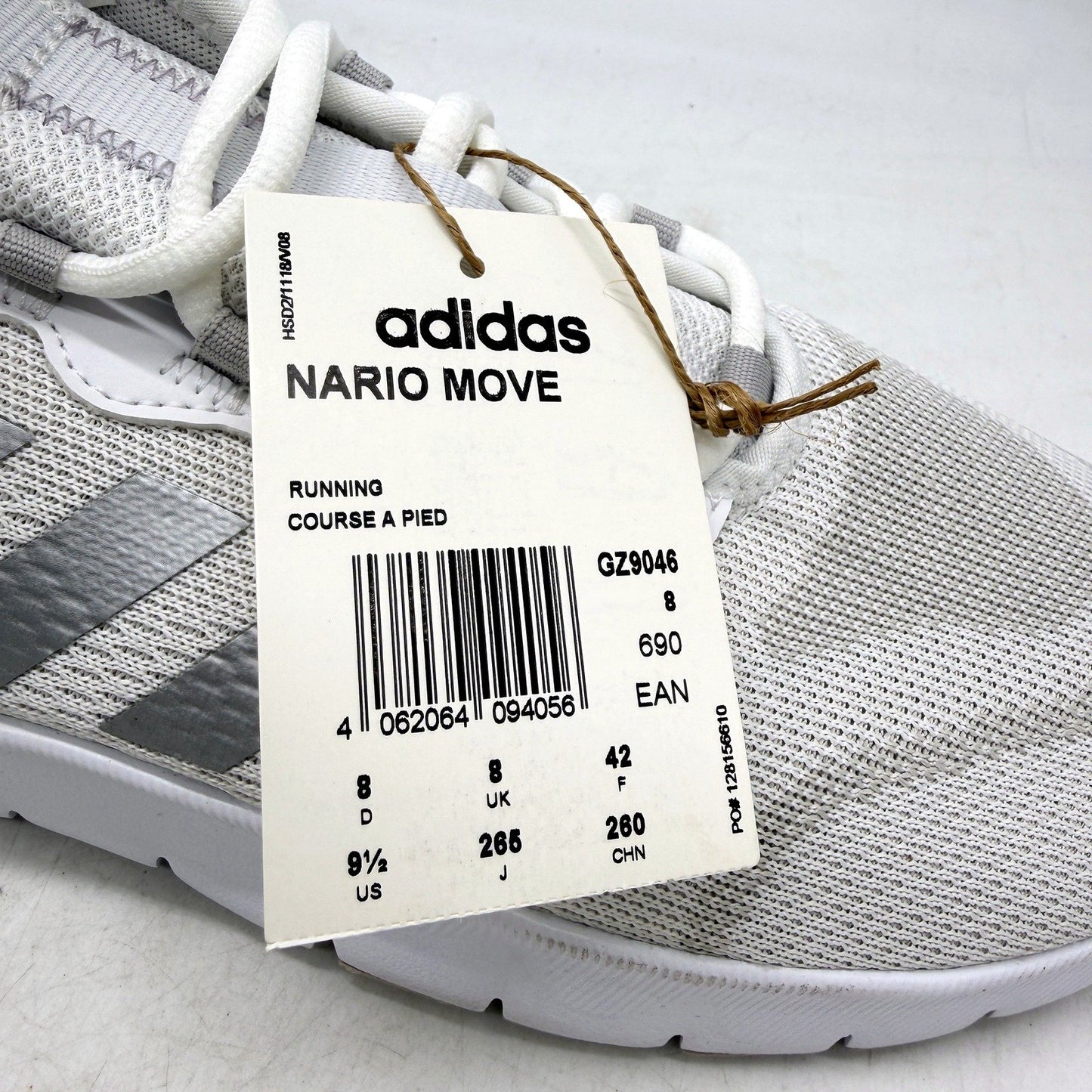 adidas Womens Nario Move Grey Cushioned Lightweight Running Shoes Size US9.5 NEW