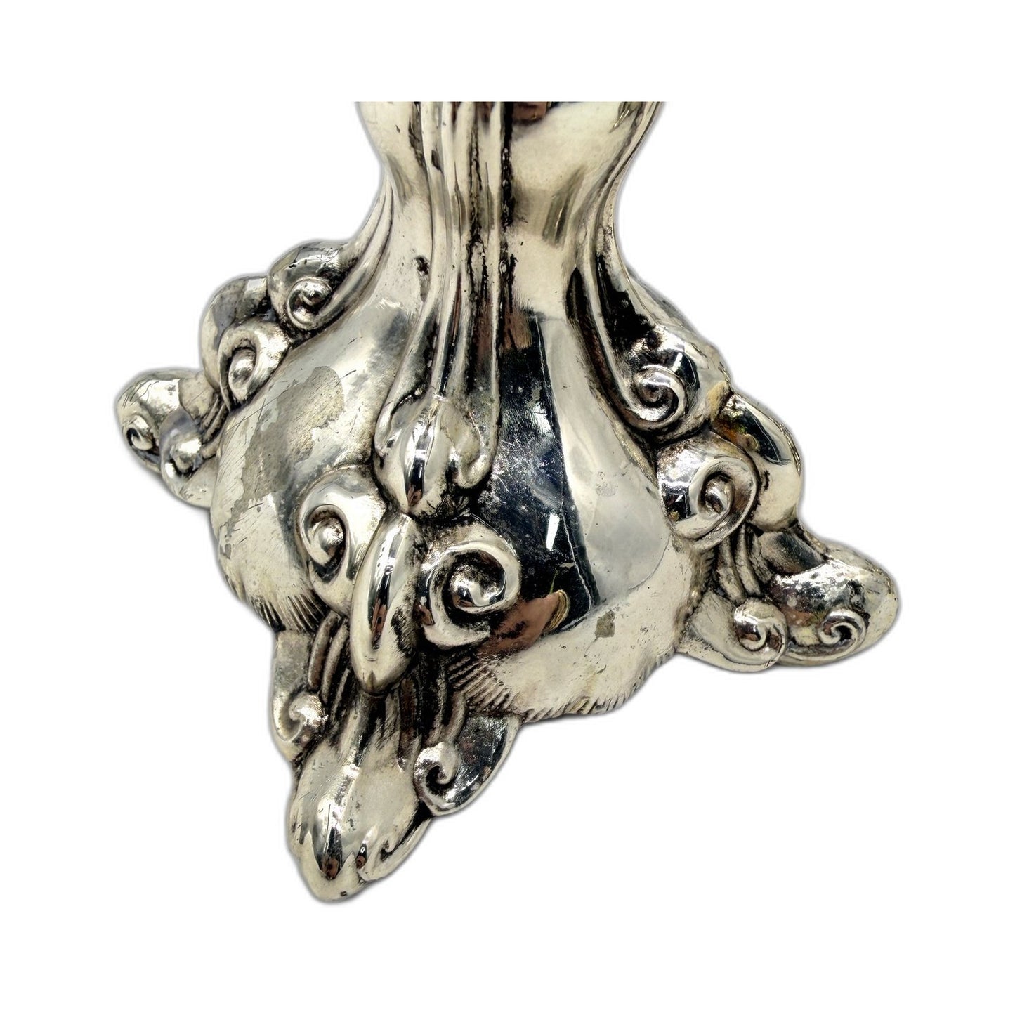 VINTAGE Decorative Silver Metal Ornate Candle Holder 2-Pack for Home Decor 13cm