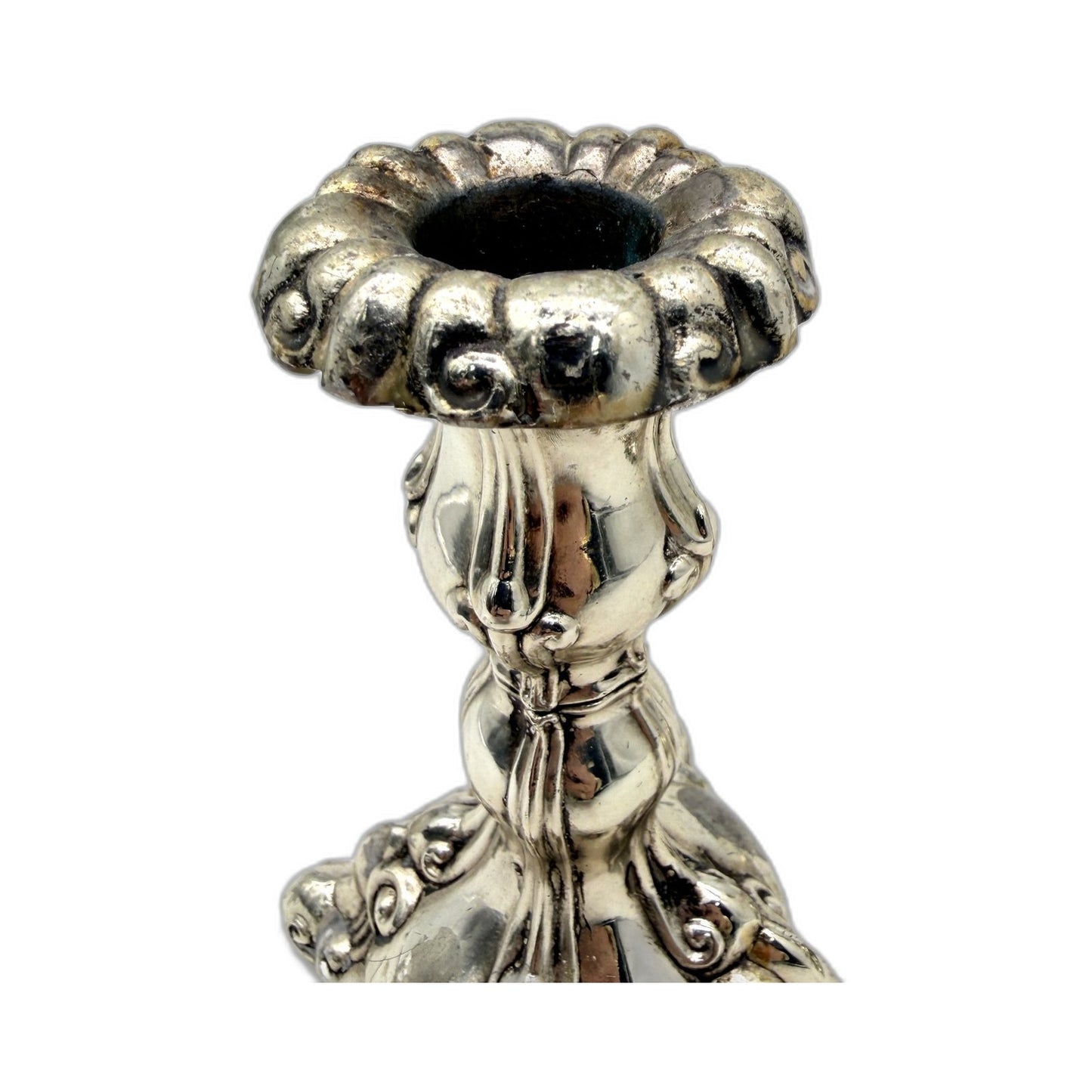 VINTAGE Decorative Silver Metal Ornate Candle Holder 2-Pack for Home Decor 13cm