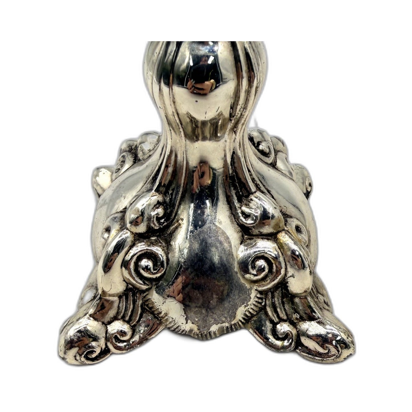 VINTAGE Decorative Silver Metal Ornate Candle Holder 2-Pack for Home Decor 13cm