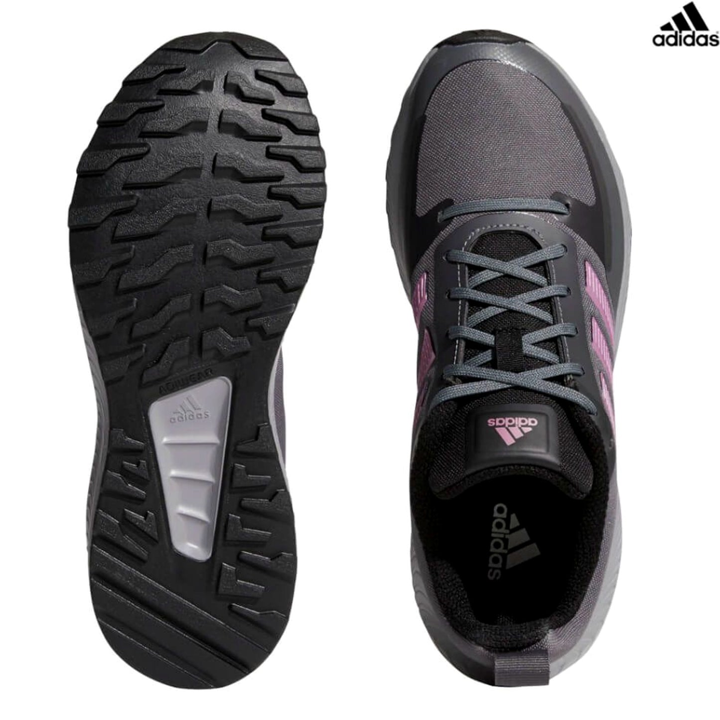 adidas Road Running Shoes Runfalcon 2.0 Tr Grey & Pink Stripe Womens US 8 NEW
