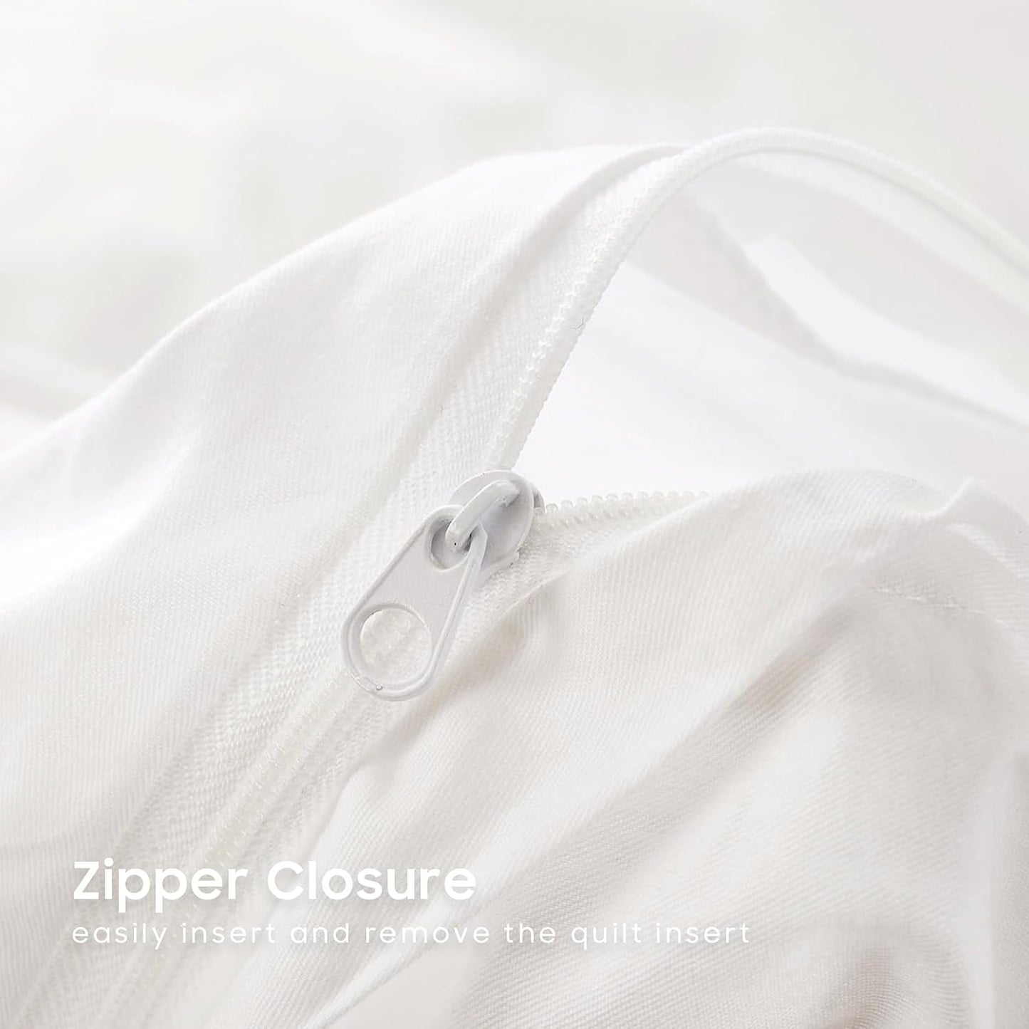 Wake In Cloud 100% Cotton Soft Bedding Duvet Cover Set, White DOUBLE Bed NEW